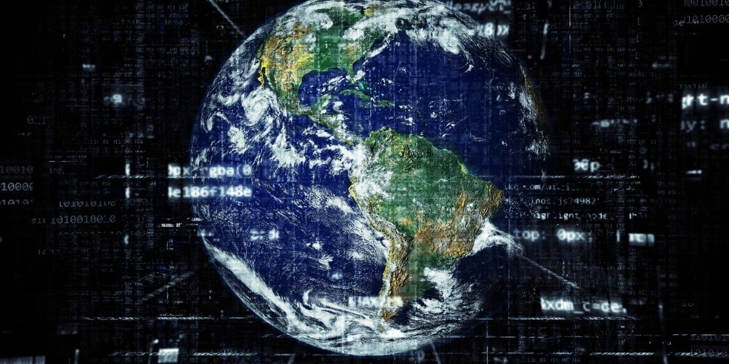 image of earth with digital elements