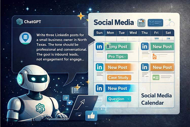 ChatGPT creates a social media calendar from prompt